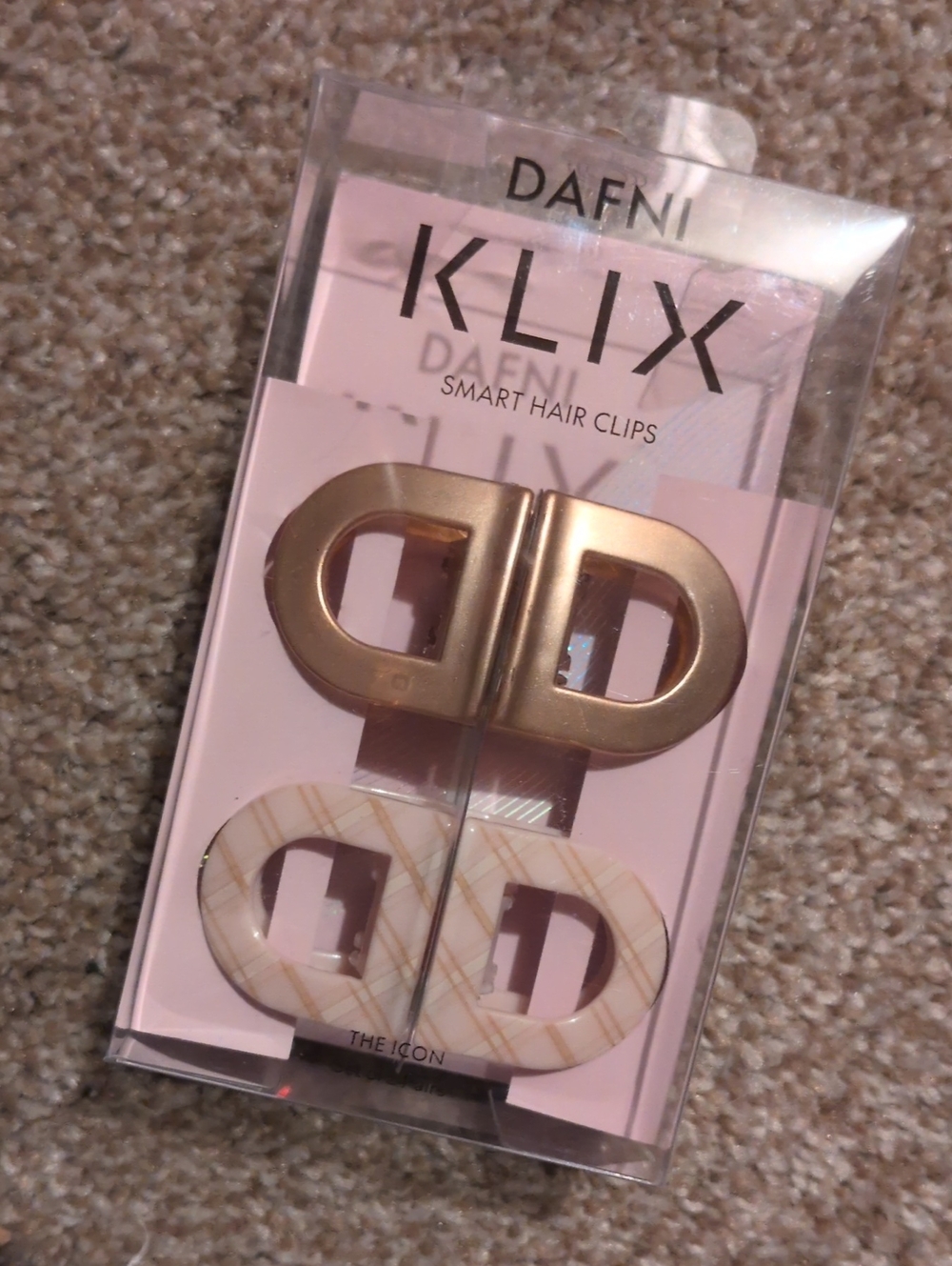 Klix Smart Hair Clips - Gold and Plaid Set